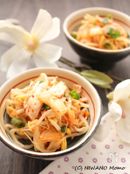 電子レンジ６分 ＊ 豆もやしと鶏ささみのキムチ和え