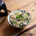 水菜シャキシャキ「カツオと水菜の混ぜ釜飯」