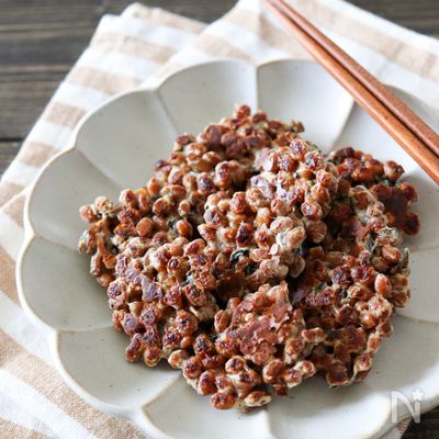 【混ぜて焼くだけ簡単】海苔なっとう焼き♪おつまみ・節分にも