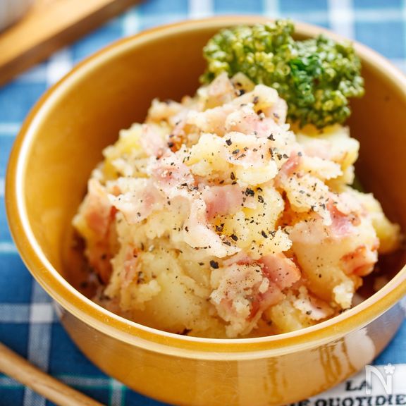 粉ふき♡ベーコンポテサラ【#作り置き#マヨ不使用#やみつき】