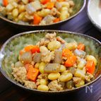 ほっこりコクうま♪鶏ひき肉と大豆の炒り煮【作り置きにも】