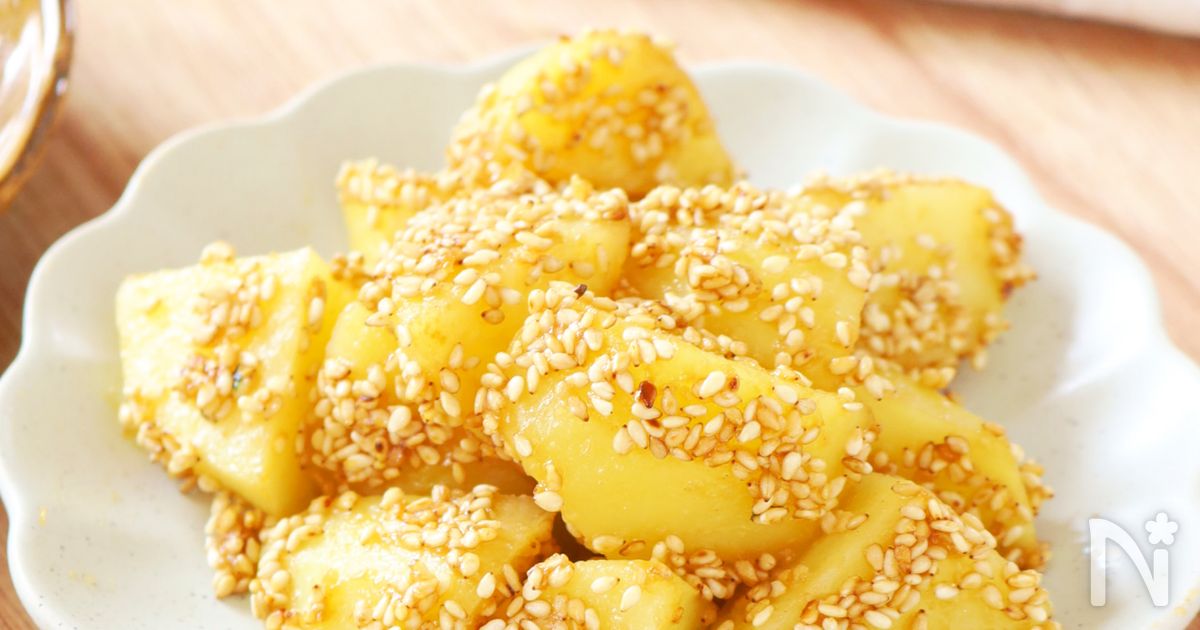 レンジで時短！【新じゃがのごま味噌バター炒め】お弁当にも◎