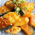 鶏肉とかぼちゃの甘辛炒め