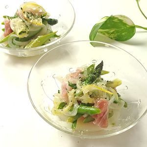 とのちゃまの作ってみた!投稿(【アスパラ、新玉ねぎ、生ハムのレモンマリネ】私の1番)