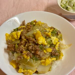 すみの作ってみた!投稿(【白菜とひき肉のとろたまあんかけ】男子喜ぶ/丼にも♡︎)