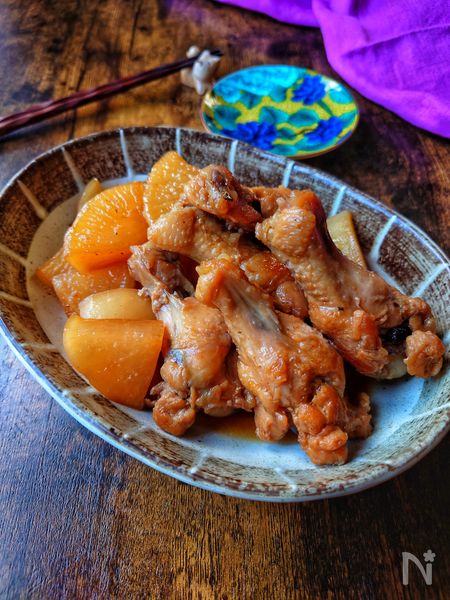 【鶏手羽元のさっぱり煮】フライパンで作れる🤗