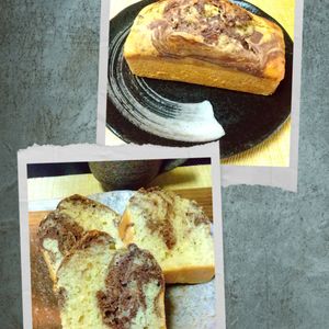 チョロリスの作ってみた!投稿(【黒糖バナナマーブルケーキ】ホットケーキミックスで簡単！)