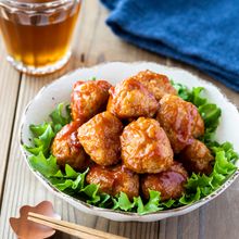 焼肉のたれで簡単♪肉団子の甘酢あん
