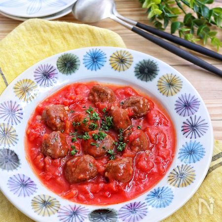 10分で完成 ミートボールのトマト煮込み By 関綾花 Ayaka T0911 レシピサイト Nadia ナディア プロの料理家のおいしいレシピ