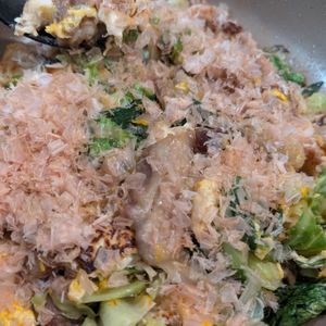 NYの作ってみた!投稿(行列の定食屋さんの🍚豚こまキャベツの和風チャンプルー🤩)