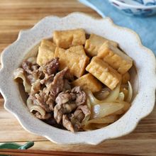 ほっこり美味しい【豚こまと厚揚げのすき煮】