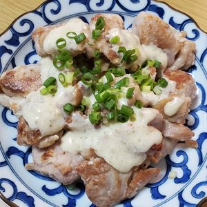 週一だけは頑張ります💦の作ってみた!投稿(白だし照り焼き～柚子胡椒マヨソース～)