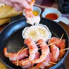 ラク旨！子供ウケ・大人ウケ抜群♪エビのベーコン巻フォンデュ風