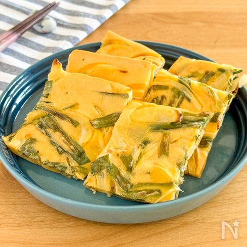 オーブンで簡単!カリっと香ばしいニラ玉チヂミ