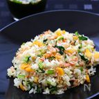 たくあんと青菜の塩チャーハン