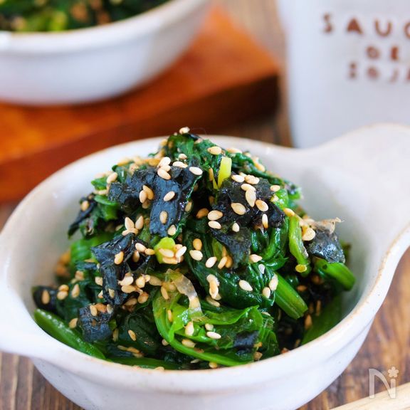 旨味ましまし＆栄養満点♪『ほうれん草と海苔のごまおかか和え』