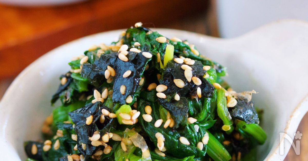 旨味ましまし＆栄養満点♪『ほうれん草と海苔のごまおかか和え』