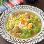 【毎日飲みたい！レタスと玉ねぎのほっこり卵スープ】節約