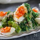 子供も食べやすい♡『半熟卵と菜の花のツナハニーマスタード』