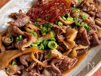 【牛肉と舞茸の甘辛炒め】パパッと簡単♪旨味たっぷり♡
