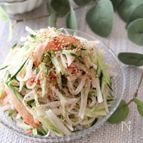 さっぱり美味しい♡きゅうりと大根とカニカマの塩だれサラダ