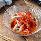 オーブントースターで簡単『焼きパプリカと玉ねぎのマリネ』