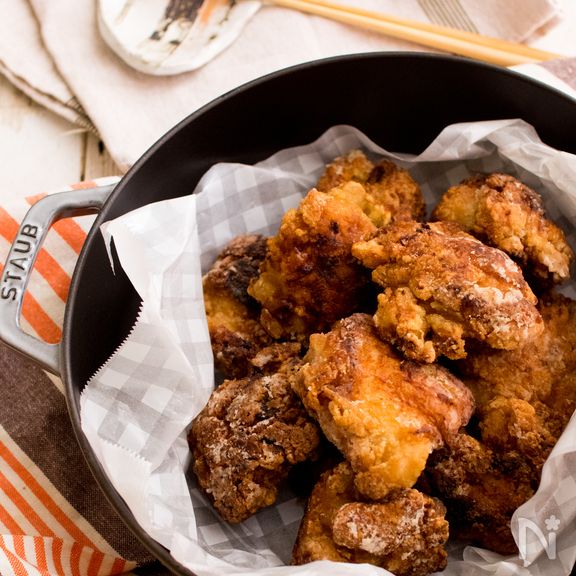 北海道風サクサクジューシー大きな唐揚げ【STAUBレシピ】