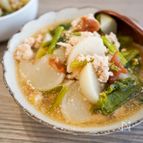 身体に優しい♪かぶと鶏ひき肉の梅添えとろみあん