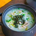 韓国風七草鶏粥・鶏の旨味たっぷり