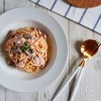 【濃厚！】明太子と舞茸のクリームパスタ