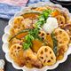 【レンコンとカボチャの豚こまみぞれ煮】麺つゆで味付け簡単！
