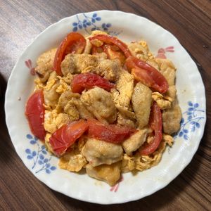 ぽんえりの作ってみた!投稿(ワンパン10分！【鶏むね肉とトマトのとろたま中華炒め】)