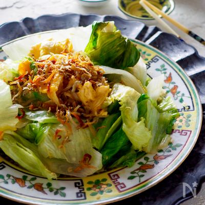 【レタス1玉】レタスとジャコのシャキシャキ炒め