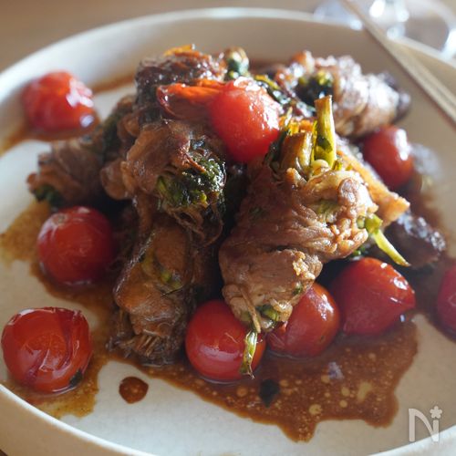 芹の肉巻きバルサミコソース