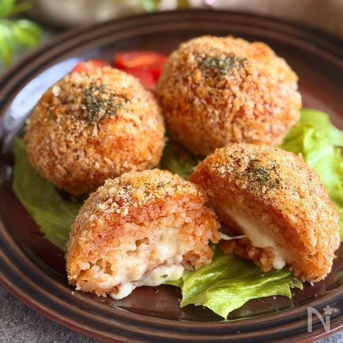 【トースターで簡単】揚げない!とろ〜りチーズのライスコロッケ
