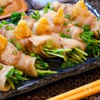 【ビールに合うさっぱり料理】肉巻き豆苗のおろしポン酢