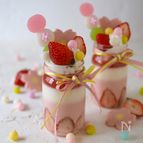 ひな祭りに！苺ミルクゼリーパフェ【レンジ・混ぜるだけ・簡単】