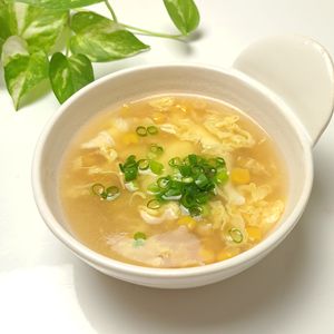 とのちゃまの作ってみた!投稿(３分で作れる☆『コーンと卵のとろみ中華スープ』)