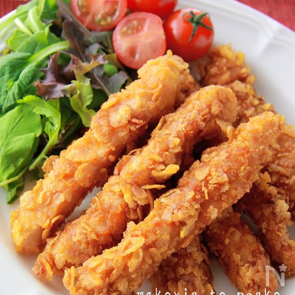 ビニール袋で楽チン！ザクザク食感＊ササミでクリスピーチキン