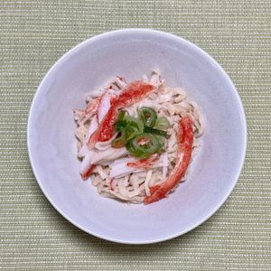 キャピタンの作ってみた!投稿(クセになる味！カニカマと切り干し大根のマヨポン和え)