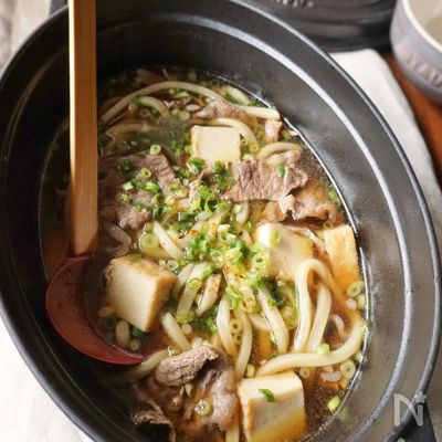 厚揚げ入り肉うどん