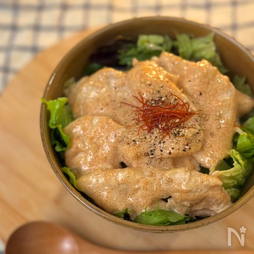 また食べたくなる!辛子明太鶏マヨ丼!