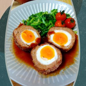 チョロリスの作ってみた!投稿(【褒められスコッチエッグ】幸せな味！簡単デミソース♪)