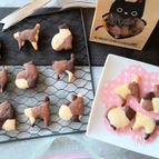 猫型マーブルクッキー♪