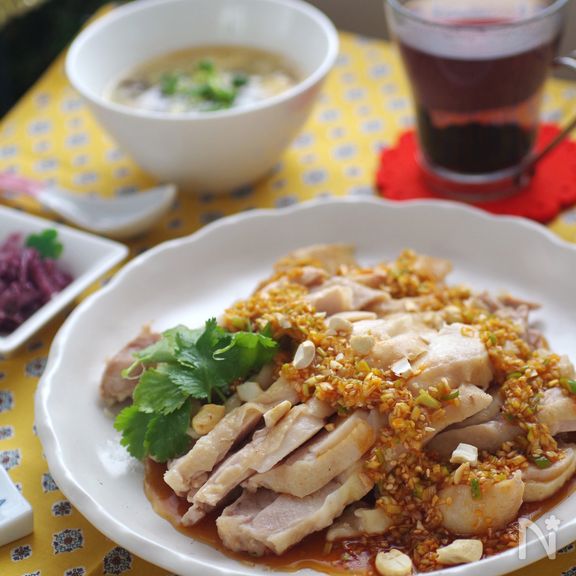 手間いらずで２品・よだれ鶏とねぎスープ