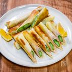 工程は【サク飯】「アスパラの生ハム春巻き」