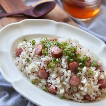 うま味残して辛味なし！【粒マスタードの洋風炊き込みご飯】