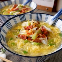 あい鴨パストラミで簡単うまうま！《鴨ネギかき玉とろみうどん》
