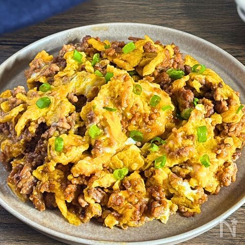 材料2つ!豚ひき肉と卵のてりたま炒め