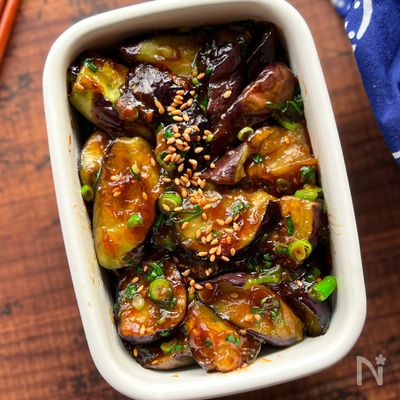 【驚くほど照りとろ✨甘辛茄子 】レンジで簡単！味染み◎